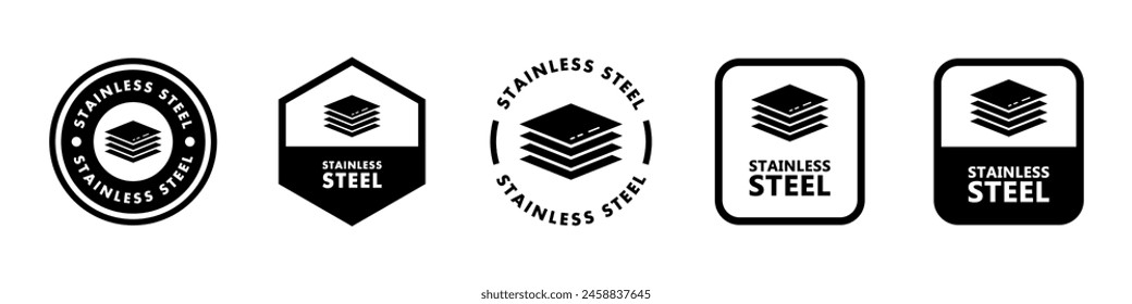 Stainless Steel - vector signs for tools packaging label.