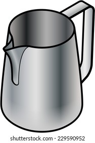 A stainless steel water or milk jug.