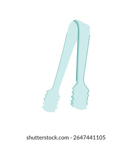 stainless sugar cube tongs cartoon. steel vintage, antique elegant, tea coffee stainless sugar cube tongs sign. isolated symbol vector illustration