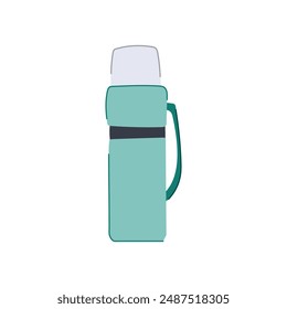 stainless thermos bottle cartoon. thermo product, drink camping, flask black stainless thermos bottle sign. isolated symbol vector illustration