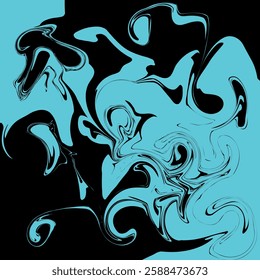 Stains of blue and black paint. Bright futuristic background. Marble pattern with acid colors