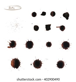 Stains of circles from tea or coffee. Vector illustration. Vintage style. For banners, menus, postcards,  packaging,  shops