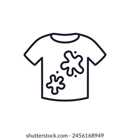 stains on shirt icon, line vector