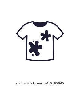 stains on shirt icon, pictogram on white