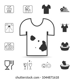 stains on the T-shirt icon. Detailed set of laundry icons. Premium quality graphic design. One of the collection icons for websites, web design, mobile app on white background