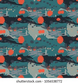 Stains and paint seamless pattern. Authentic design for digital and print media.