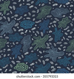 Stains Seamless Pattern. Hand Drawn Doodle Spots - Vector illustration