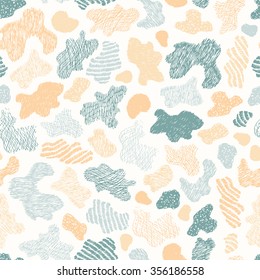 Stains Seamless Pattern. Hand Drawn Doodle Spots - Vector illustration