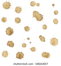 Stains Set, Isolated On White Background, Vector Illustration