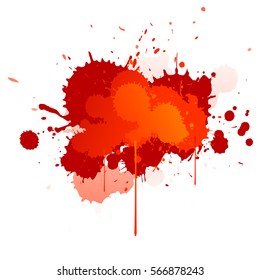 Stains,splash,spot,drops design elements in warm colors. Summer vector