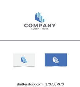 Plantilla de vectores de diseño de logotipo de resumen de escalera
