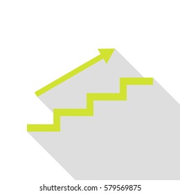 Stair with arrow. Pear icon with flat style shadow path.