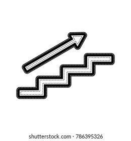 Stair with arrow. Vector. Flat style black icon on white.