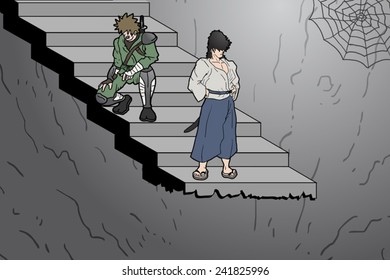 Stair cartoon