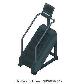 Stair climber stepping machine with multiple steps, handrails, digital console and sturdy metal frame for indoor cardio fitness training