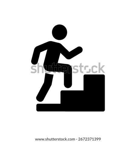 Stair Climbing Exercise Icon Isolated On White Background