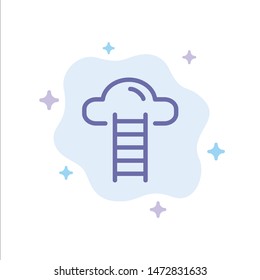 Stair, Cloud, User, Interface Blue Icon on Abstract Cloud Background