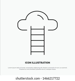 Stair, Cloud, User, Interface Line Icon Vector. Vector Icon Template background