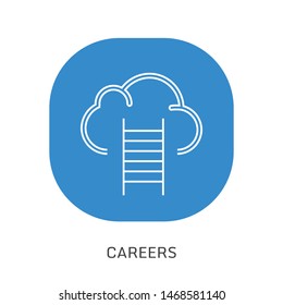 Stair, Cloud, User, Interface Line Icon Vector. 