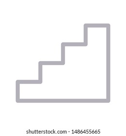 stair colour line vector icon