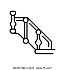 ícone de coluna de escada ilustração moderna design de arte silhueta em preto e branco com contorno em negrito 