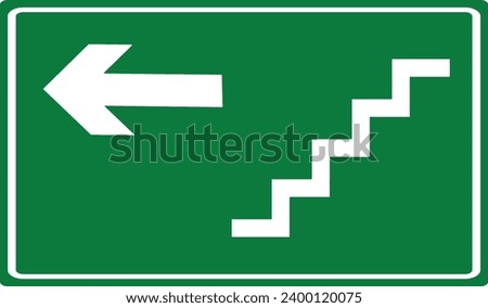 Stair Direction sign | Stair indication icon in emergency case | Emergency Exit sign | escalator sign | escalator indication