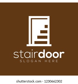 Stair Door logo icon vector template