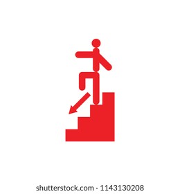 Stair with down arrow logo