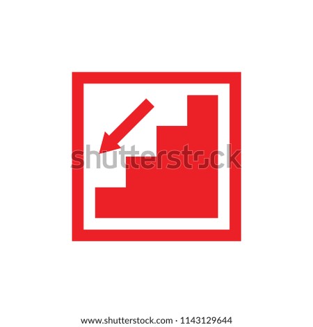 Stair with down arrow logo