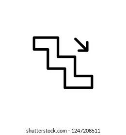 Stair down arrow vector icon