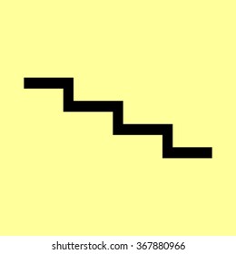 Stair down sign. Flat style icon vector illustration.