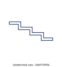 Stair down sign. Vector. Flat style black icon on white.