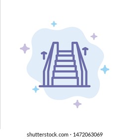 Stair, Elevator, Electric, Ladder Blue Icon on Abstract Cloud Background
