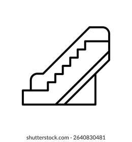 Stair Escalator Icon Thin Line Outline Style for Transport Infrastructure or Architecture Use