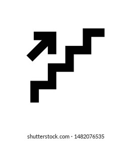 Stair up filled black icon
