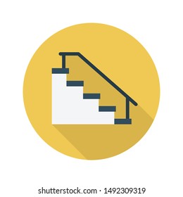 stair glyph flat vector icon
