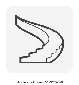 Stair icon design on white.