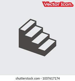 Stair icon isolated sign symbol and flat style for app, web and digital design. Vector illustration.