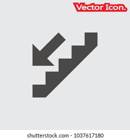 Stair icon isolated sign symbol and flat style for app, web and digital design. Vector illustration.