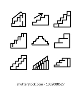 stair icon or logo isolated sign symbol vector illustration - Collection of high quality black style vector icons
