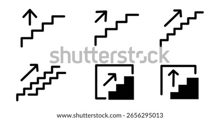 Stair icon set vector. staircase symbol vector isolated on white background