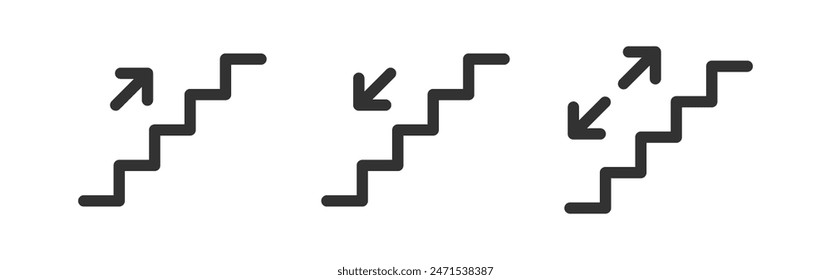 Stair icon. Staircase up, down. Step on the ladder. Upstairs and downstairs.