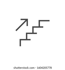 stair up Icon. stairs up icon flat design. Upstairs