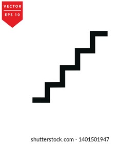 Stair up icon vector flat style isolated