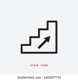 Stair icon vector sign up or down logo template