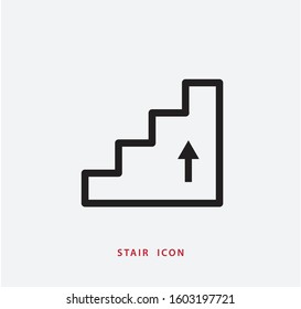 Stair icon vector sign up or down logo template