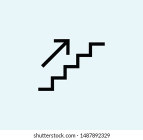 Estilo de signo vectorial de icono de escalera 