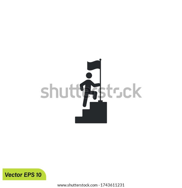 Stair Icon Vector Success Symbol Illustration Stock Vector (Royalty ...