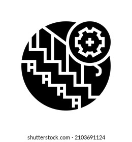 vector de icono de glifo de instalación de stair. señal de instalación de stair. símbolo de contorno aislado ilustración negra