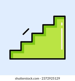 Stair journey Colored outline icon design